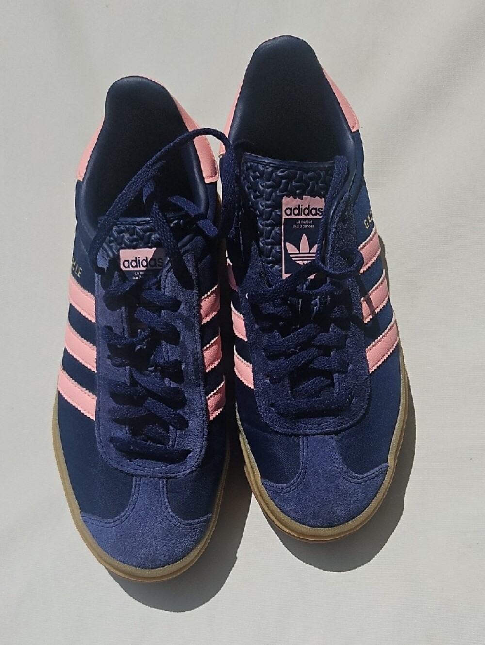 Adidas Navy and Pink Retro Runner Sneakers